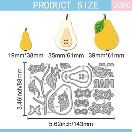GLOBLELAND Pear Cutting Dies for DIY Scrapbooking Metal Flowers Branch Cut Dies Butterfly Die Cuts for Card Making Embossing Photo Album Craft Decor