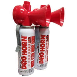 Genuine DOG HORN XL (2 PK) - Pet Training Air Horn. Stop Dog Fights, Scare Coyotes, Bear, & other Wild Animals! Effective Outdoor Safety Alarm for Hiking, Biking, Camping, Boating, & More! (Pack of 2)