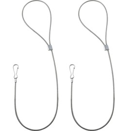 DGBRSM 2-Pack Adjustable Gate Latch - Stainless Steel Cable Pull Gate Opener for Metal & Wooden Fences, Silver