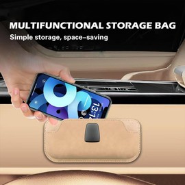 Pakanana Car Side Pocket Organizer, Adhesive Car Organizers And Storage, Car Glass Holder Stores Small Items Such As Phones, Cosmetics, Coins, Glasses, Keys. Can be Pasted Anywhere (Gray)