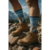 Krumba Men Light Hiking Socks: Wool Breathable Moisture Wicking Printed