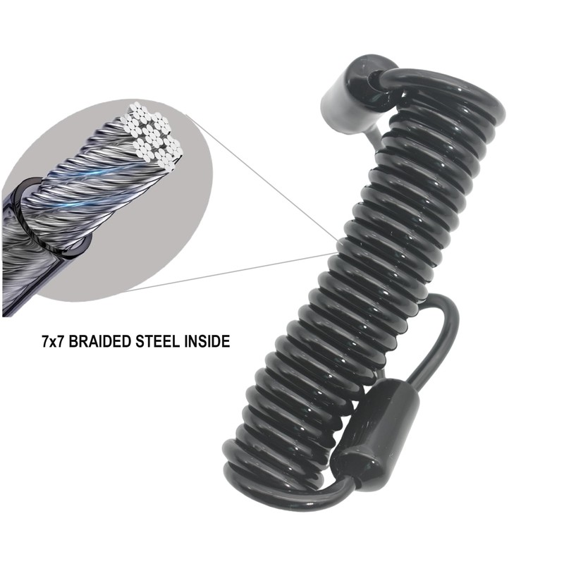 MyyYiTar 59in(1.5M) Spring Wire Cable with Loops 4mm Thickness Rubber