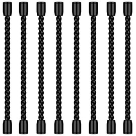 8PCS 4-Inch Silicone Cable Ties, Bendable Rubber Twist Ties, Reusable Twist Ties for Cords, Black Twist Ties for Organizing, Bundling (Black)