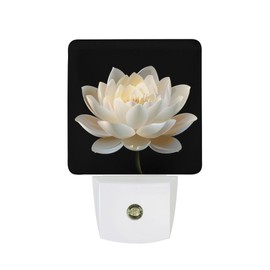 TOJFDAPW White Lotus Flower Night Light, Night Light Plug in Wall with Dusk to Dawn Light Sensors, LED Lamp Decor for Bedroom Hallway Nursery Kitchen Stairs, Gift for Women Boys Girls(White Lotus)