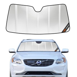 Pigenius Windshield Sun Shade for Volvo XC60 2010-2017. Reflective Aluminum Film Front Window Sunshade - BLAZBLOCK
