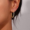CHESKY Large 40mm Hoop Earrings for Women - Dainty 14k