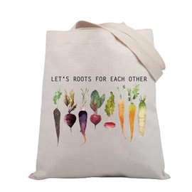 BDPWSS Plant Lover Tote Bag Crazy Plant Lady Gift Gardening Gift Funny Gardener Gift Let's Roots For Each Other Veggie Gift (Roots each other TGCA)