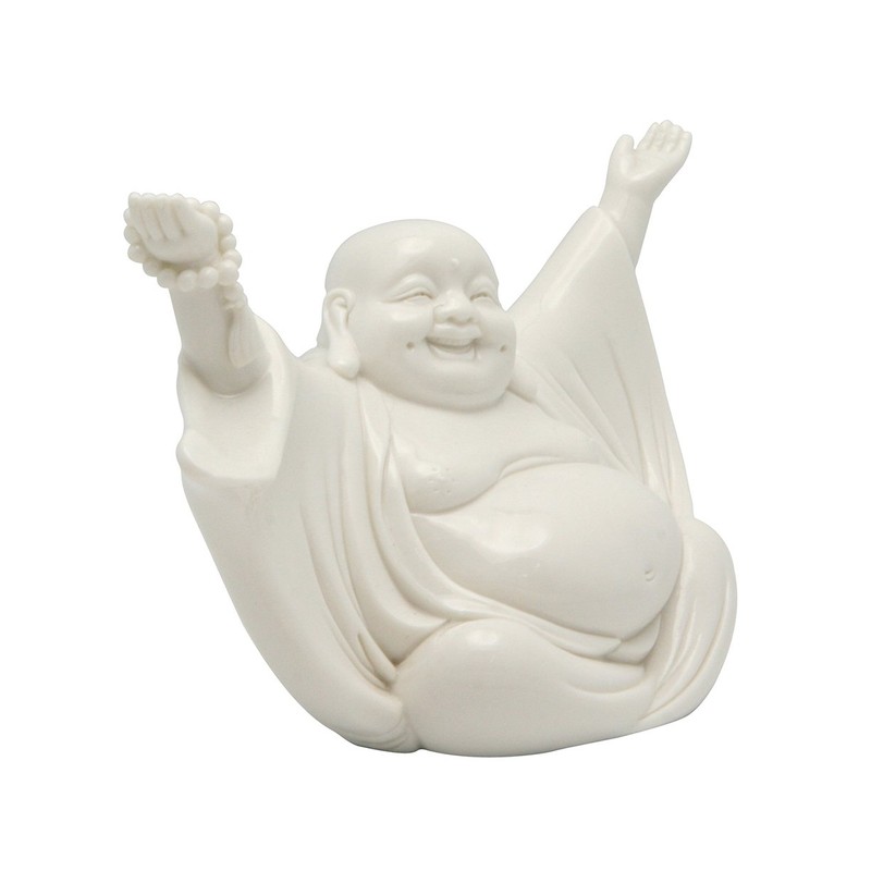 Cheering Happy Buddha Porcelain Statue