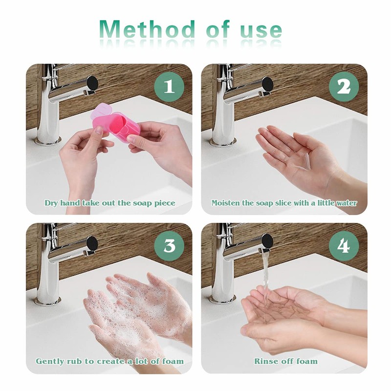Bamsod 12 Boxes (240 Sheets) Mini Hand Soap Sheets Soap