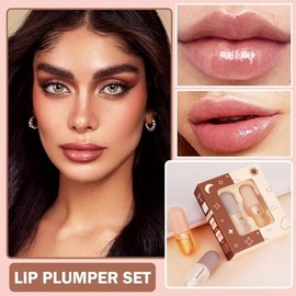 Lip Plumper, 2PCS De Suero Natural Para El Cuidado Brillo De Labios