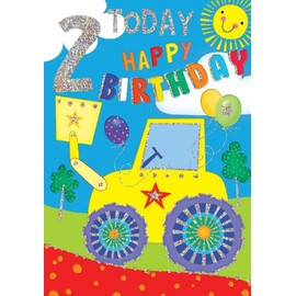 Sensations / Xpress Yourself Boys you're 2 Today Happy Birthday Card, 13.5 x 19.5 cm