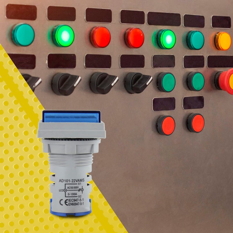 LED Voltage Display Panel Mount Volt Amp Meter, AD101-22VAMS 22mm