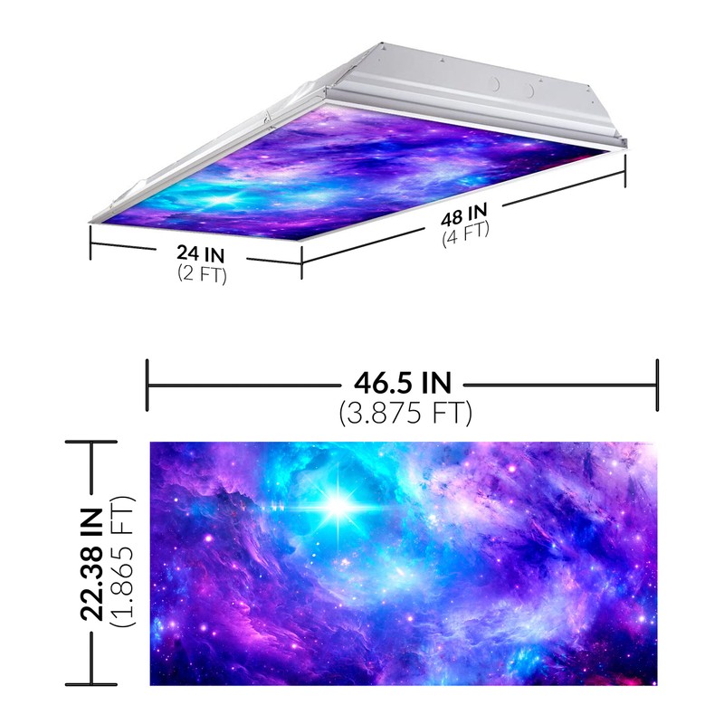 Octo Lights Fluorescent Light Decorative Covers for Classroom Ceiling Lights-2x4