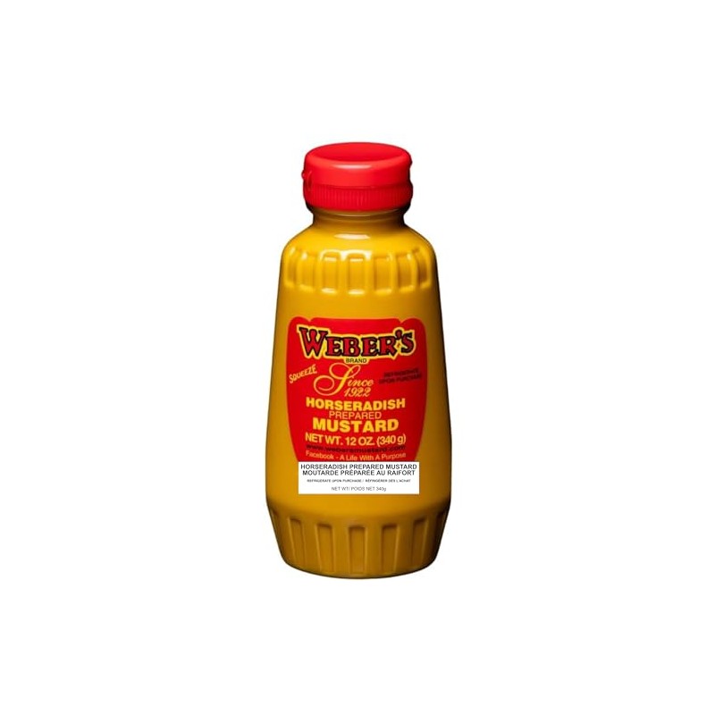 Buffalo's Own Weber's Brand Horseradish Mustard Squeeze Bottle 12oz. by