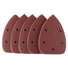 Pack of 50 Sandpaper Triangle Sanders, 140 x 92 mm Delta Sandpaper Velcro 5 Hole Sandpaper Multi Sander, Grit 40 60 80 120 240 for Sanding Polishing Mouse