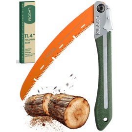 LAGOM Folding Camp Saw for Cutting Branches, 11.4" Curved Blade | SK5 Steel, Ergonomic Handle, One-Hand Use, Secure Lock | Foldable Pruning Tool for Camping, Gardening, Survival, Kayaking, Outdoors