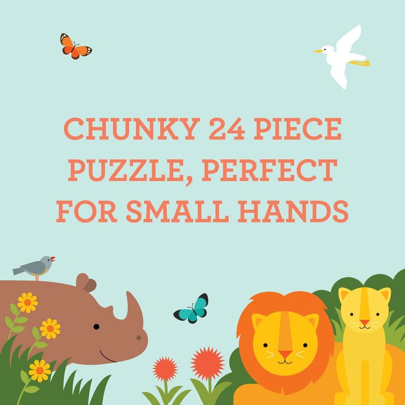 Petit Collage Floor Puzzle, Safari, 24-Pieces – Large Puzzle for