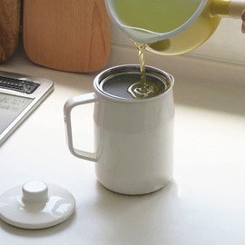 Fuji Hollow Oil Pot, Stainless Steel Filter, Mini, 3.3 fl oz (1.0 L), White, Filto OP-1.0L W