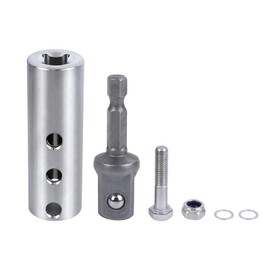 Ongfuwu Stainless Steel Trailer Jack Drill Adapter, Top Wind Trailer Jack Crank Handle Cordless Drill Adapters with a 1/2 Inch Socket Adapter Bit, Compatible with 1 Inch Jacks Drive Shaft