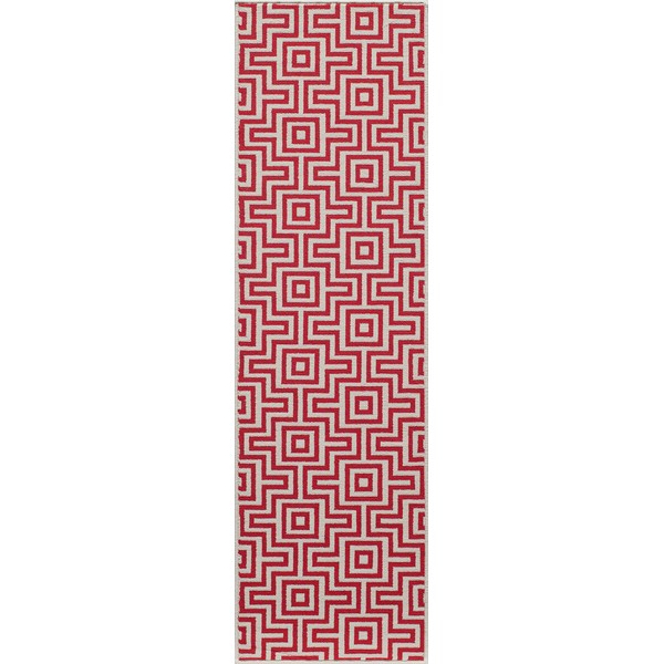 Momeni Rugs Baja Collection Contemporary Indoor & Outdoor Area Rug, Easy to Clean, UV protected & Fade Resistant, 2'3" x 7'6" Runner, Red