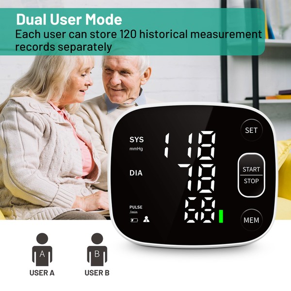 Relado Blood Pressure Monitor Rechargeable Machine for Home Use Adjustable