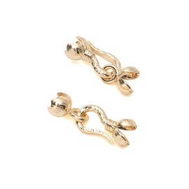 18K Real Gold Plated Non-Tarnish Hook End Clasp 8x24mm with 5.5mm End Cap Connector for Jewelry Making 4pcs