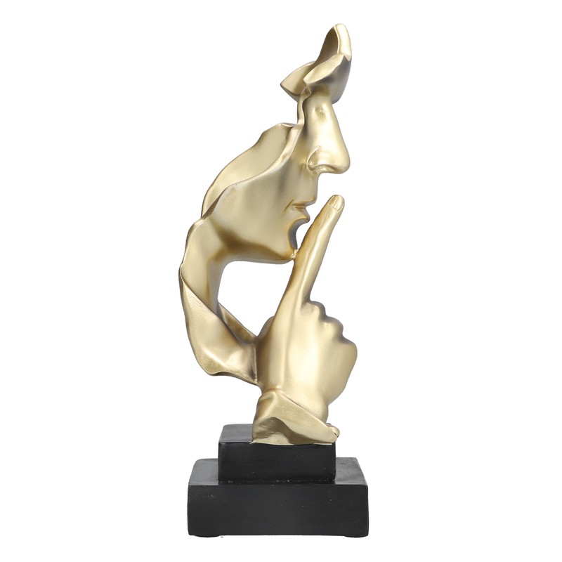 Silence Is A Golden Sculpture Simple Modern Abstract Keep Silent