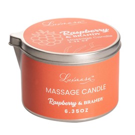 LUXMASA Natural Soybean Massage Candles for Massage Therapy-Romantic Candles for SPA Treatment-Body Oil Candle for Relaxation 6.35OZ (Raspberry & Brandy Scent)
