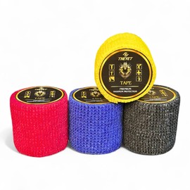 THEYET Tape Crossfit Finger Elastic Tape Sports Weightlifting Hook Grip Thumb Cohesive Bandage Training Weightlifting Pack 4/12 Rolls 5cm (Neon Pulse, 4 Pack)