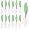 Luminous Fishing Spoon Lures,6/12pcs Metal Spoon Trout Lures Casting Trolling