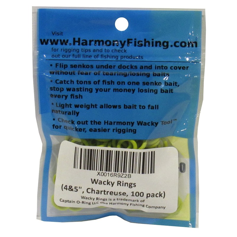 Wacky Rings - (CHARTREUSE) O-Rings for Wacky Rigging Senko Worms