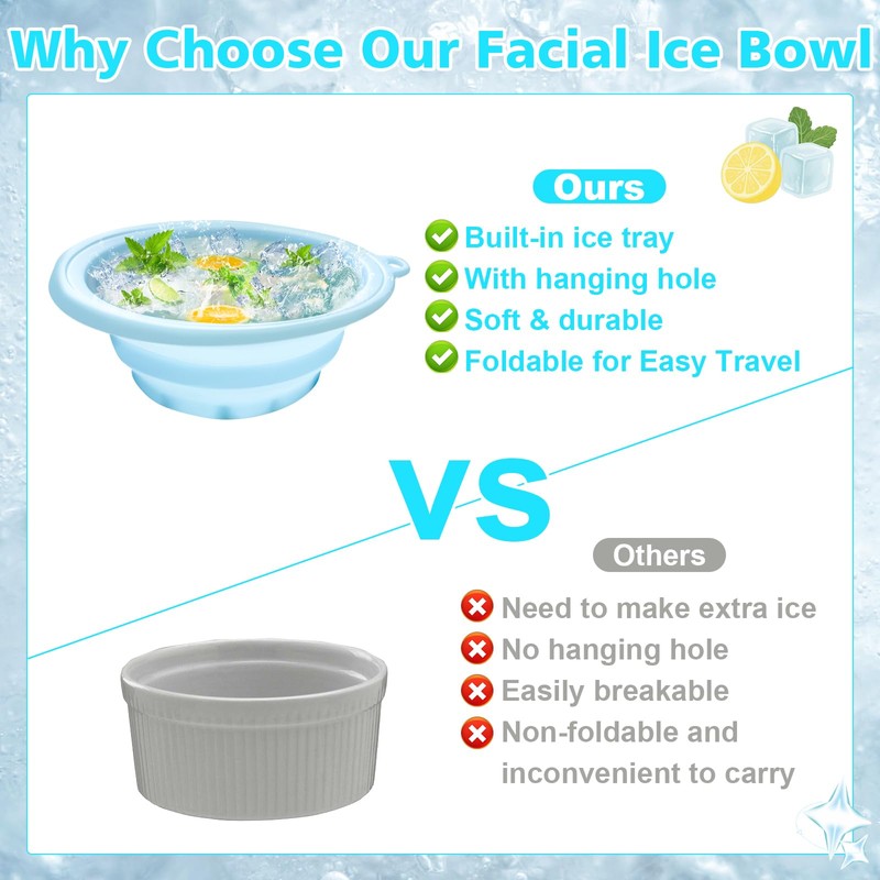 BOMODOTA Silicone Face Bowl for Ice with Built-In Icetray, Portable