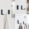 MsBong 6PCS Folding Coat Hooks, Matte Black Wall Hooks for
