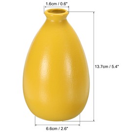 PATIKIL Flower Vase, Ceramic Vases for Flowers Matte Small Floral Vases Flower Arrangement for Home Decoration, Gold Yellow