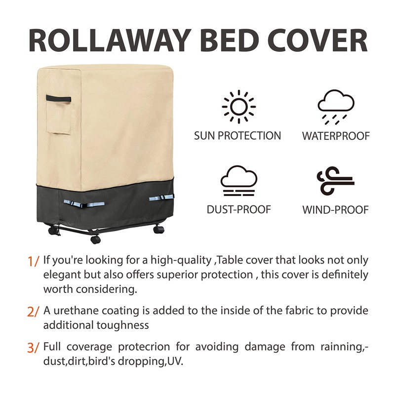 Aaaspark Folding Bed Storage Cover, Rollaway Bed Cover, Waterproof and