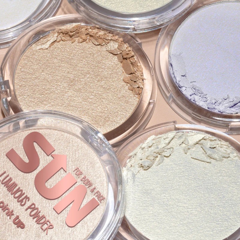 Pink Up, Iluminador En Polvo Compacto, Alta Pingmentacin