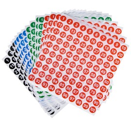 Aruicheng Number Stickers 16 Sheets 1-100 Small Round Numbers Stickers Self Adhesive Number Labels Consecutive Numbers Stickers for Office Home Kitchen Classroom etc