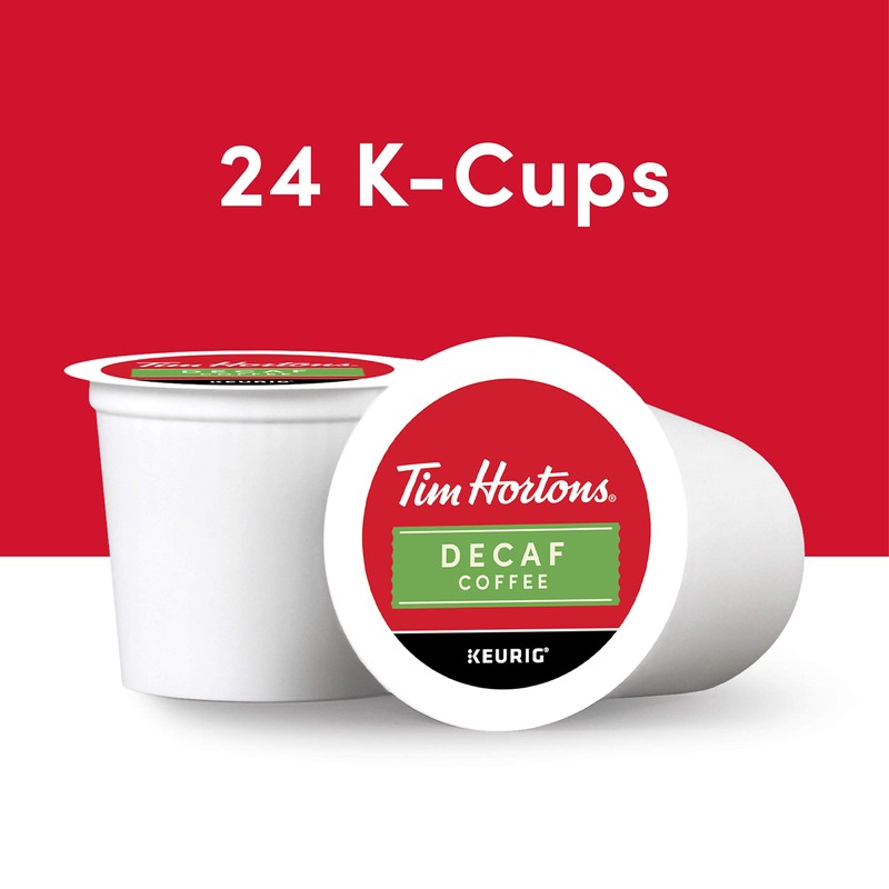 Tim Hortons Decaf Medium Roast Coffee, Single-Serve K-Cup Pods Compatible