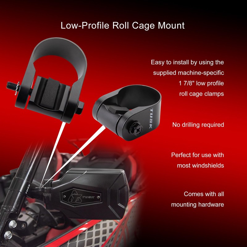 Tusk Pivot Folding UTV Mirror Kit w/A-pillar Mounts Compatible with