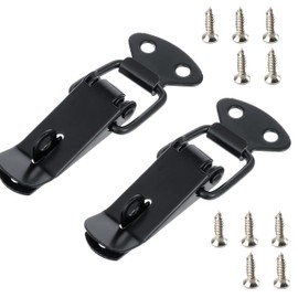 2-Pack Metal Spring Loaded Toggle Latch - Durable Buckle Lock for Toolboxes,Cabinets,and Closets,Black