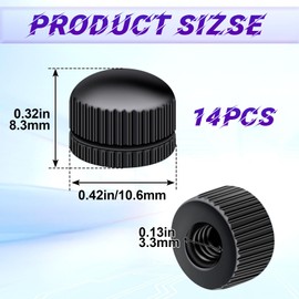 Deozu 14 Pcs Screw Caps for Light Fixture, Lamp Finials Knob Nuts, Lamp Shade Screw Cap, Decorative Light Fixture Nut Covers Replacement Parts (Black, M4)