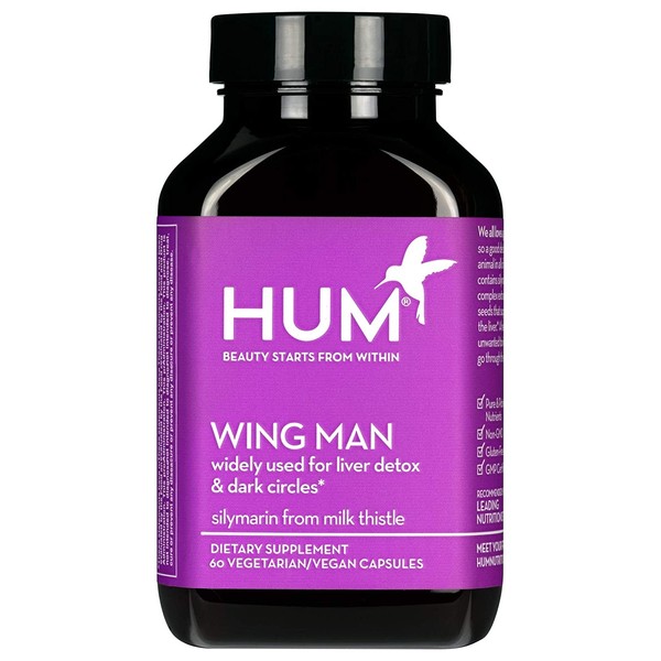 HUM Wing Man - Liver Detox Supplement with Milk Thistle, Dandelion & Artichoke Leaf - Helps Flush Liver of Toxins - Liver Cleanse Supplement (60 Vegan Capsules)