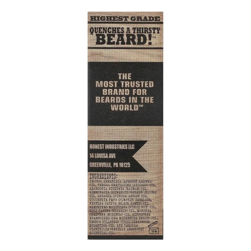 Honest Amish - Aceite Para Barba Premium - 2 Onzas