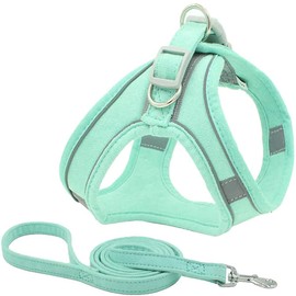 Dog Harness and Leash Set Dog Chest Strap Pet Vest Harness with Handle Adjustable Reflective Dog Harness for Small Dog Medium Dog Cat Green S