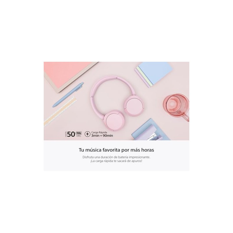 Audífonos Inalámbricos de Diadema Sony Color Rosa Modelo - WH-CH520-ROSA