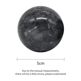 STCREE 5cm Marble Handballs Chinese Baoding Balls Black Grey Health Meditation Fitness Hand for Hand Therapy Dark Grey Without Chime TQGJST11