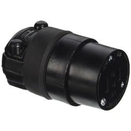 Leviton Cord Outlet, Polarized, Rubber w, 1 Count, 15 Amp, 125 Volt, 115CR, Black
