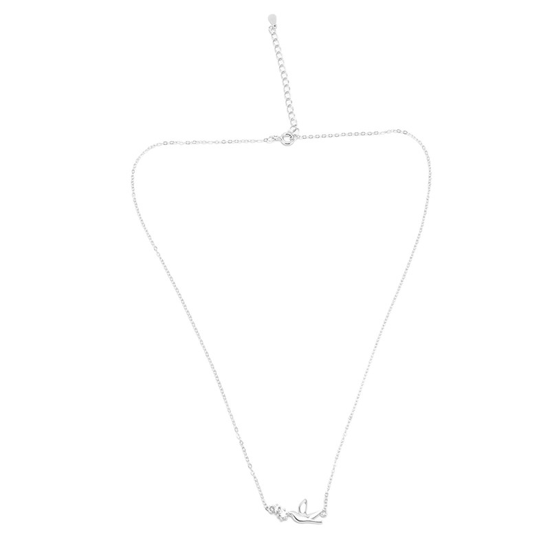 Silver Pendant Necklace Beautiful Elegant Adjustable Cute Dove Bird Pendant