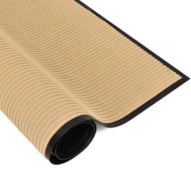 YJYQHYX Heavy Duty Large Door Mat, 31" x 47" Indoor Outdoor Rubber Rug, Low Profile Doormat, Non Slip Waterproof Rubber Back, Utility Rugs for Entryway Patio Porch Garage (Beige)