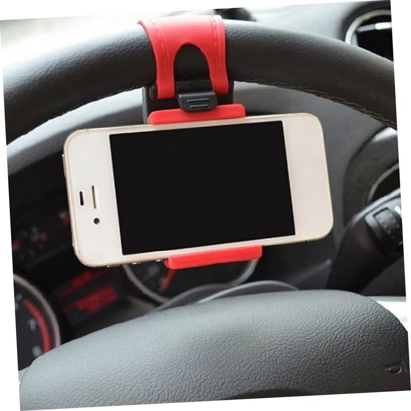 GRIRIW 3pcs Adjustable Steering Wheel Phone Clip Holder for Cars